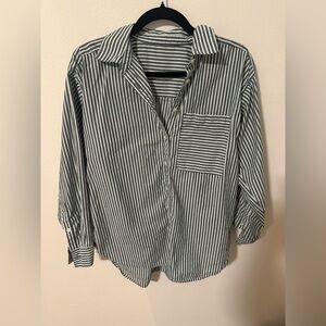 Women’s Green stripe button down